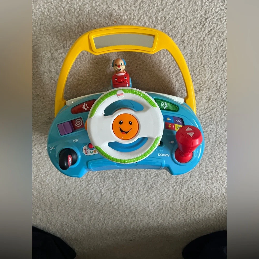 Fisher-Price Colorful Steering Wheel Toy - Blue, Yellow, Red